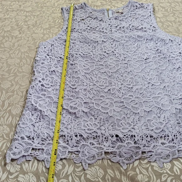 NWT Nanette Lapore Lace Sleeveless Top in Lavender Purple Zipper in Back - Picture 14 of 17
